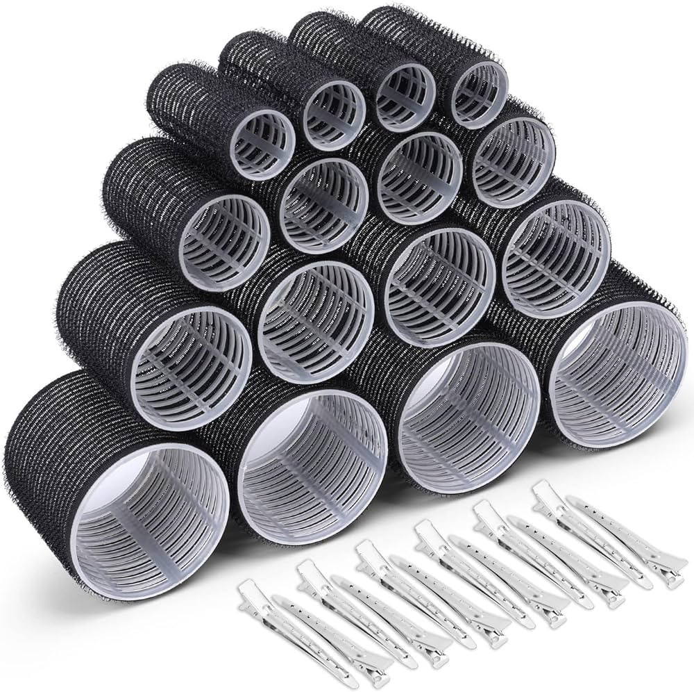28 Pcs Hair Curlers Set - 16 Rollers in 4 Sizes and 12 Hair Clips for Long, Medium, Short Hair Vo... | Amazon (US)