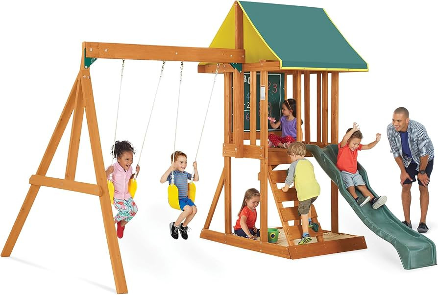 KidKraft Appleton Wooden Swing Set, (Amazon Exclusive) | Amazon (US)