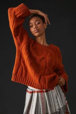 Maeve Oversized Cable-Knit Sweater | Anthropologie (US)