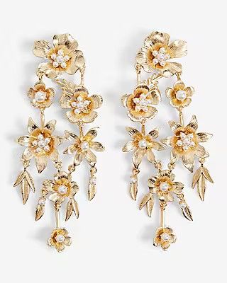 Flower Pearl Chandelier Drop Earrings | Express