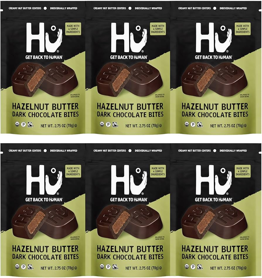 Hu Hazelnut Butter Dark Chocolate Bites | 6 Pack | Natural Organic Vegan, Gluten Free, Paleo, Non... | Amazon (US)