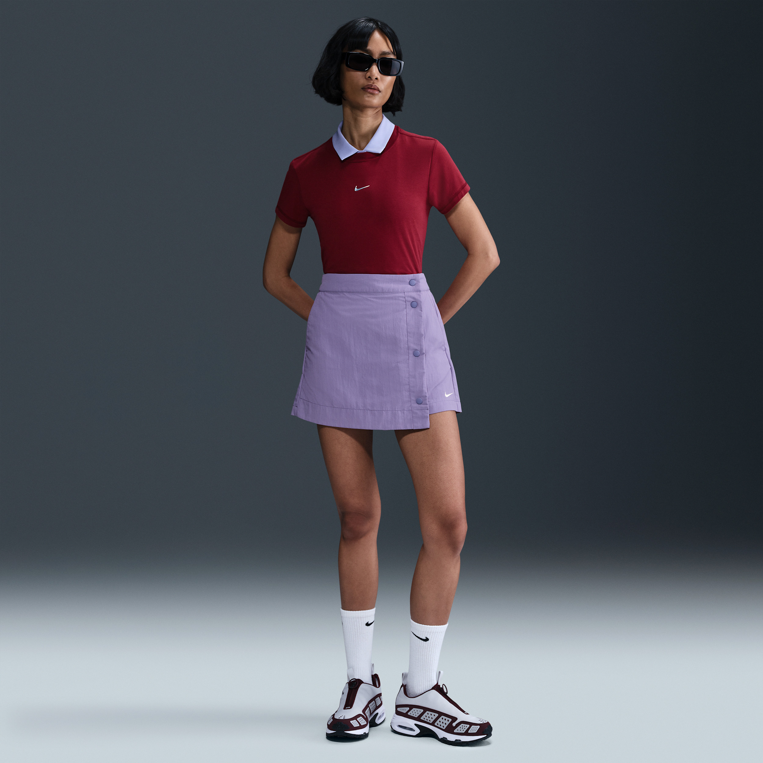 Women's Nike Sportswear Essential Woven Skort in Purple | HM6979-527 | Nike (US)
