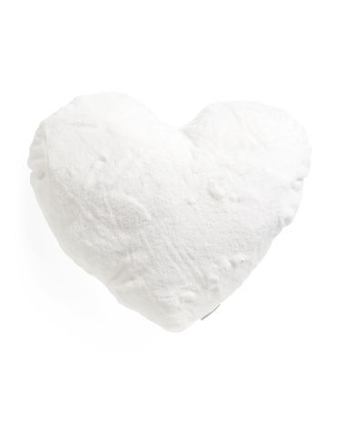 20x20 Faux Fur Heart Shaped Pillow | TJ Maxx