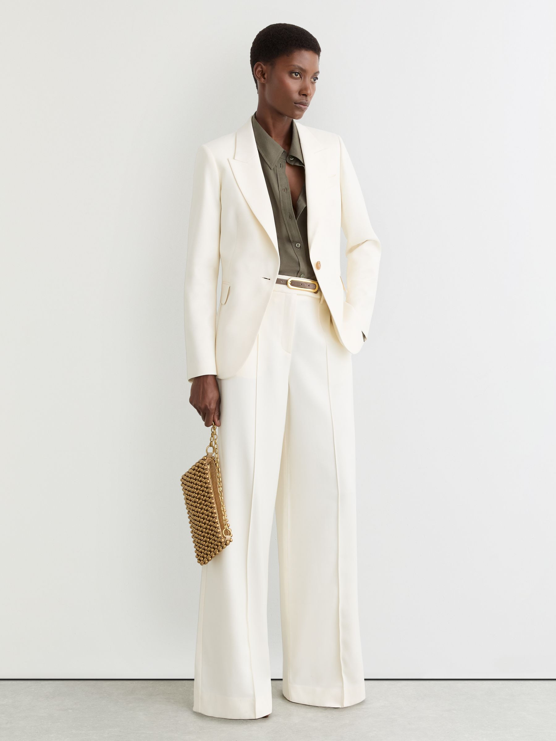 Reiss Single-Breasted Tailored Blazer in Cream - REISS | Reiss UK