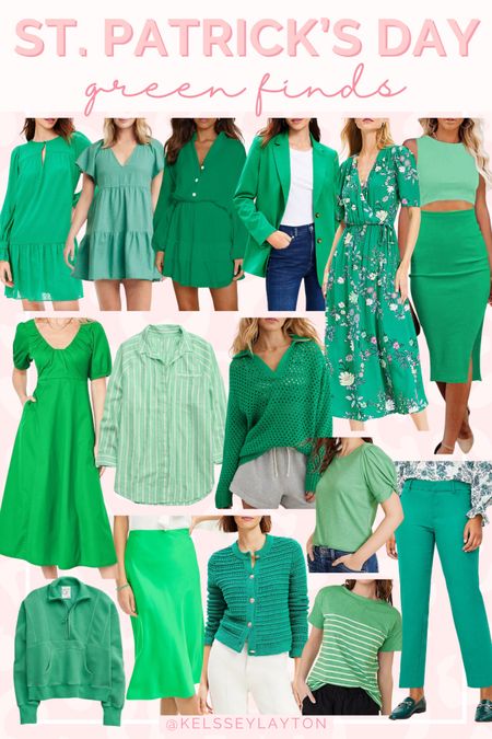 St. Patricks day green finds, green outfit, green dress, green pants, green top, March 

#LTKSpringSale #LTKsalealert #LTKSeasonal
