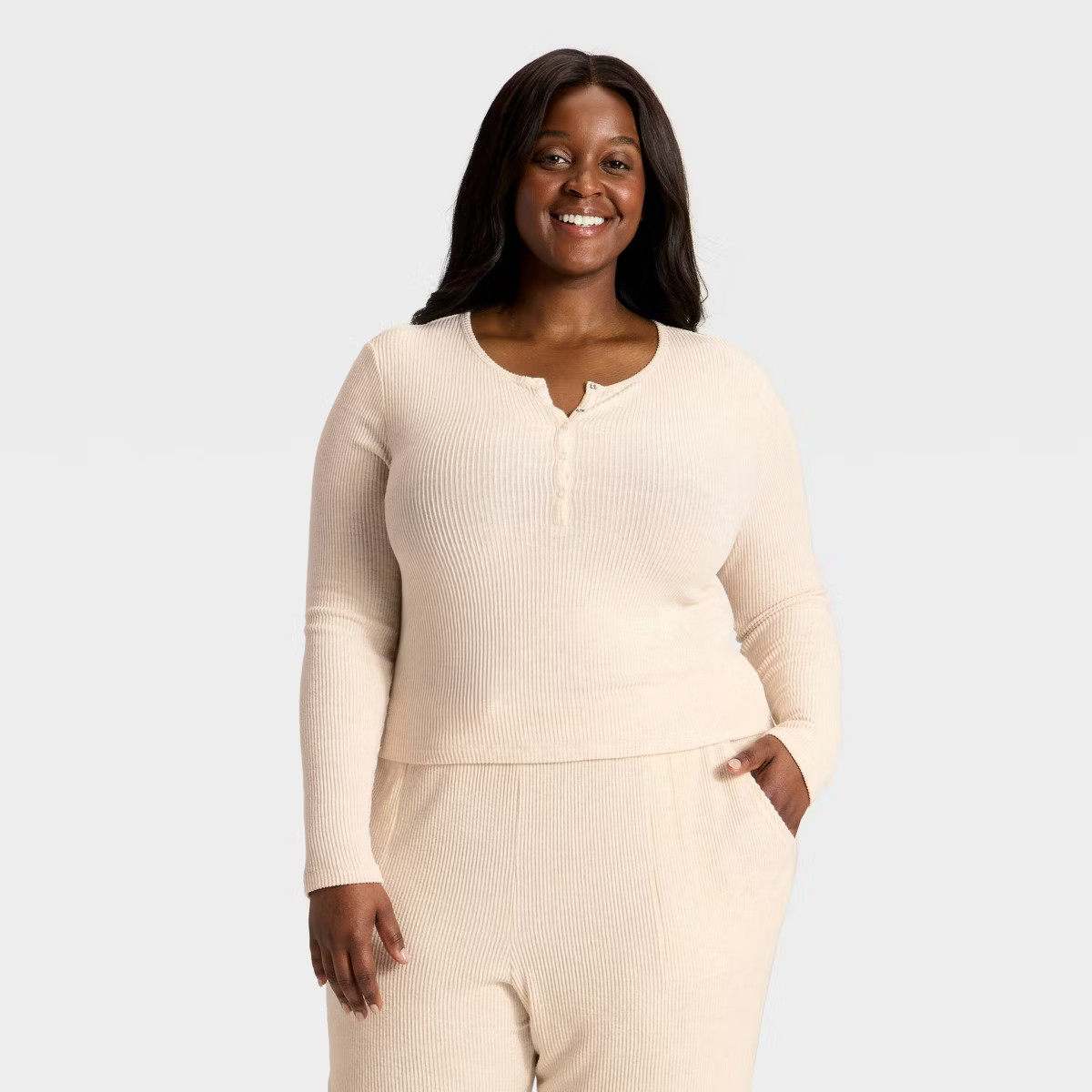 Women's Cozy Ribbed Long Sleeve Henley Pullover - Auden™ | Target