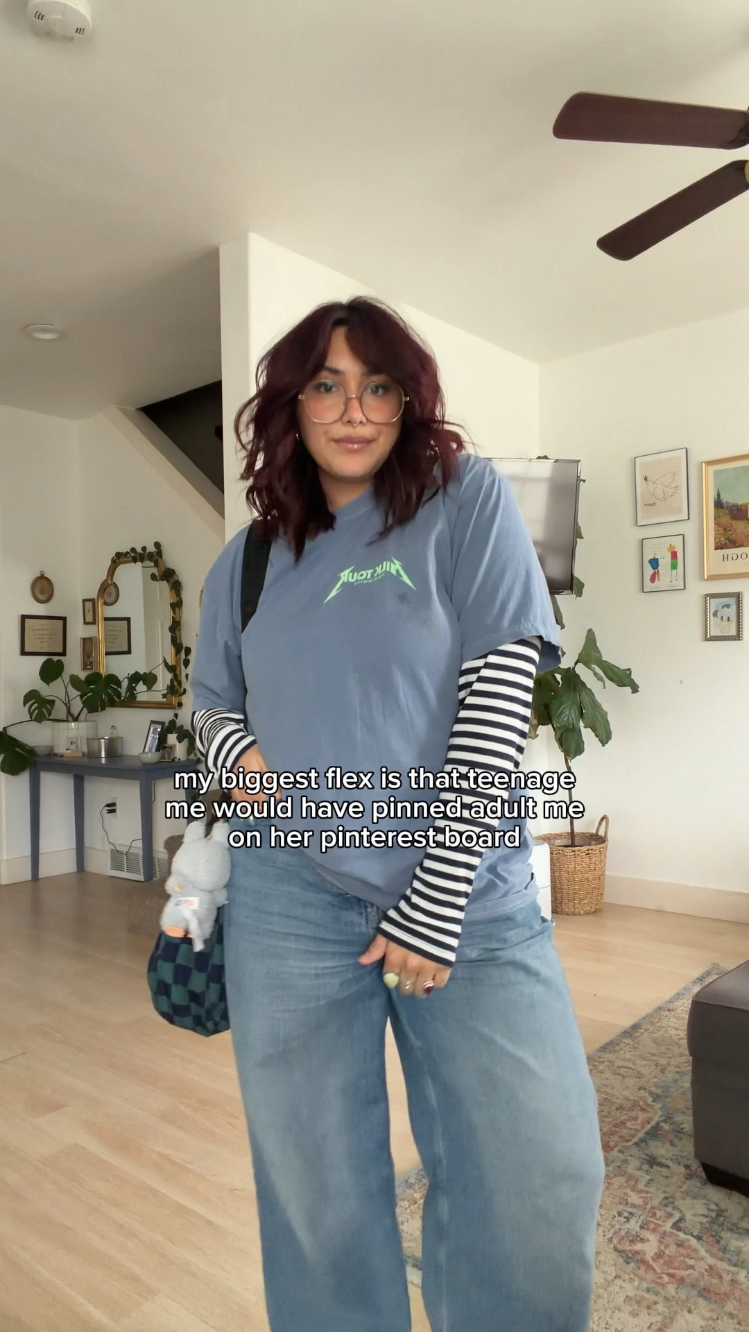 midsize skater girl vibes but make it postpartum! striped tee is from old navy the t-shirt is from the little milk bar! you can find links on my IG highlights @ash_laaayy