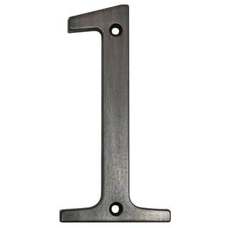 4 in. Aged Bronze Flush Mount House Number 1 | The Home Depot