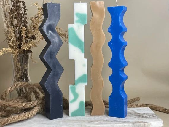 Geometric Pillar Candles  Decor  Gift | Etsy | Etsy (US)