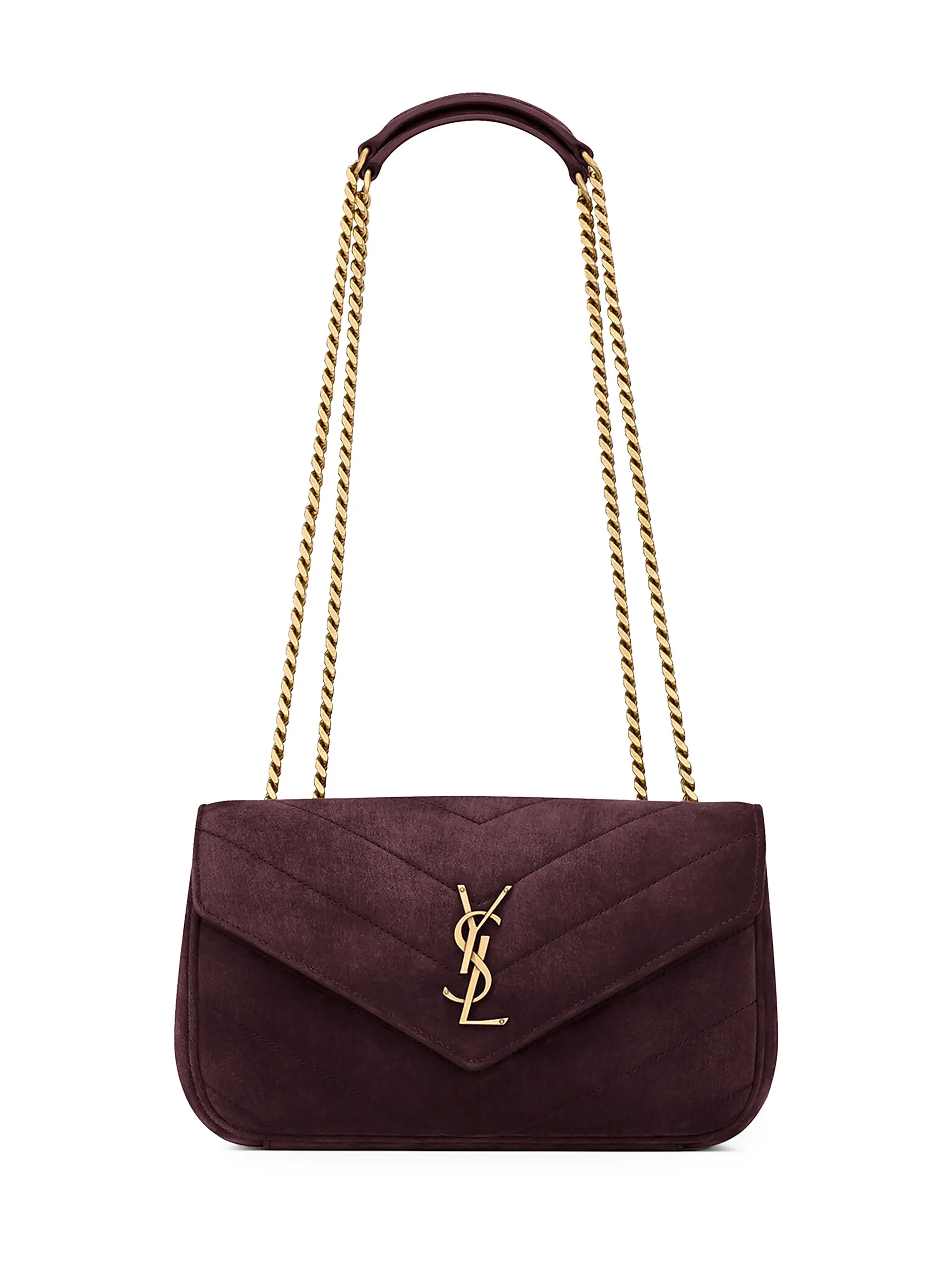 Loulou Small Shoulder Bag in Matelassé Suede | Saks Fifth Avenue