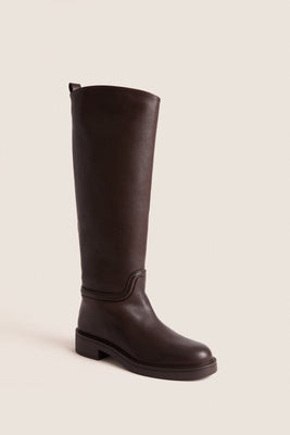 Walnut Grain Leather Celia Riding Boots | Tuckernuck (US)