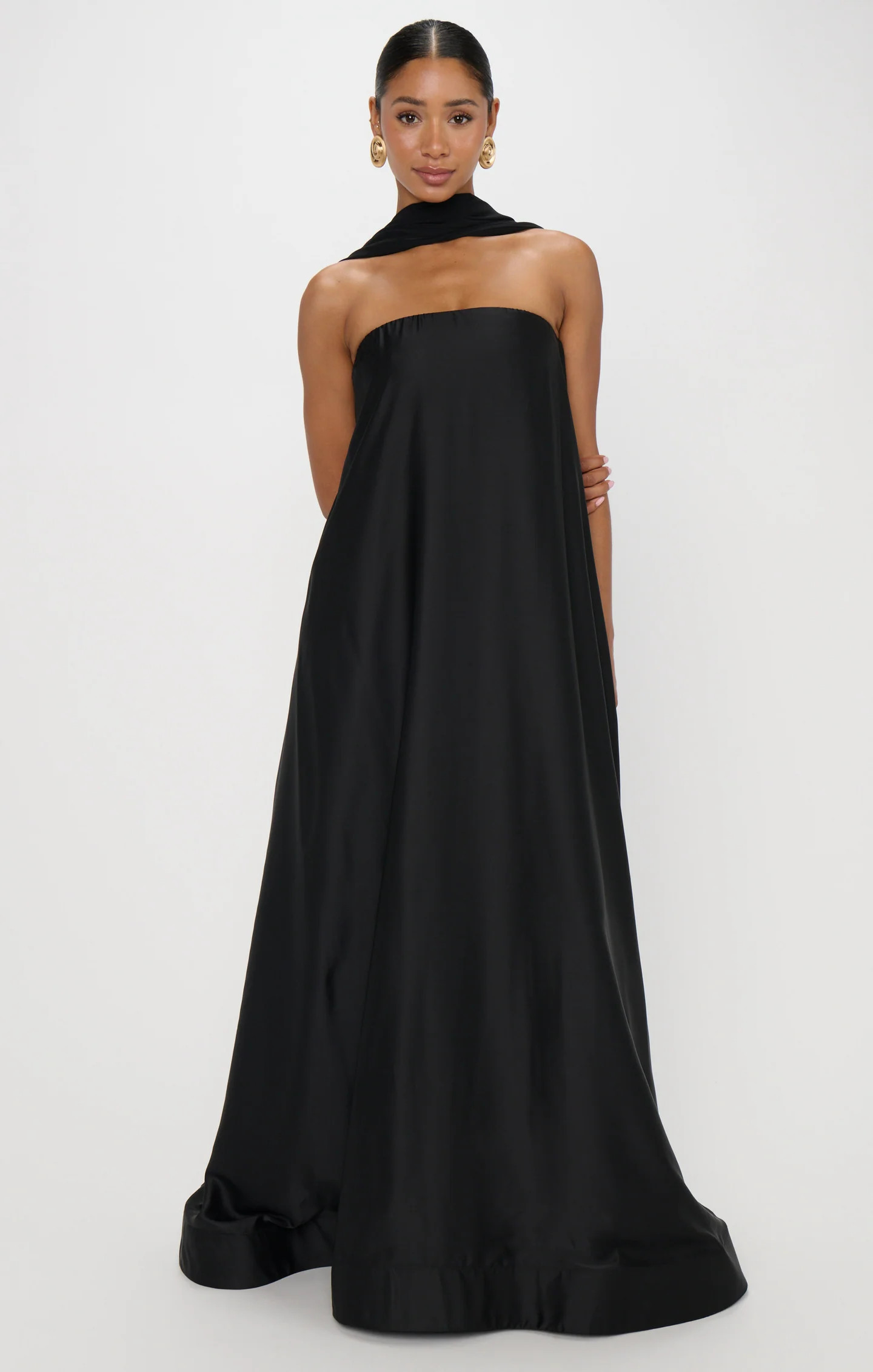 Tinsley Tube Dress ~ Black Luxe Satin | Show Me Your Mumu