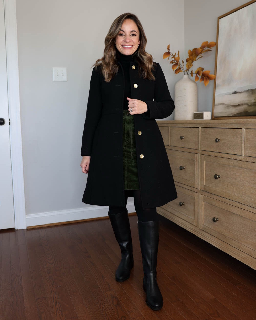 Dressy holiday outfit ideas for petites with a lady day coat!

Coat (J.Crew Factory): petite 00 - runs small, you may want to size up.

Outfit 1:
Corduroy skirt (LOFT): petite xxs 
Tights (Sheertex): xxs 
Boots (Duo): size up 1/2 size 

Outfit 2:
Dress (Tuckernuck): xxs - This  dress is a perfect fit (and length) for petites). Low stretch so if you border on sizing I recommend a size up. It’s lined with a zip closure in the back. 
Tights: xxs
Heels: tts

Outfit 3:
Dress (J.Crew Factory): petite xxs 
Turtleneck (Aritzia): xxs (gap and old navy make great petite turtlenecks as well) 
Tights (Sheertex): xxs 
Heels (Sam Edelman): tts 

My measurements for reference: I’m 4’10” and 105lbs. My bust, waist, and hip measurement is 32”, 24”, and 36”.

(holiday outfits, winter dresses, petite fashion) 

#LTKHoliday #LTKSaleAlert #LTKPetite