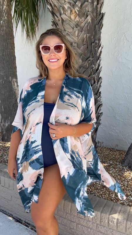 OPEN COVER-UP (one size) I recently purchased that would work well over a swimsuit, paired with a tank and jeans or a form-fitting dress. The material is way nicer than expected, and the fit is extremely generous.

#LTKbump #LTKcurves #LTKswim