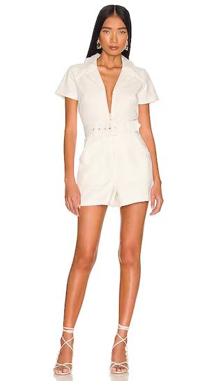 Outlaw Romper in White Denim | Revolve Clothing (Global)