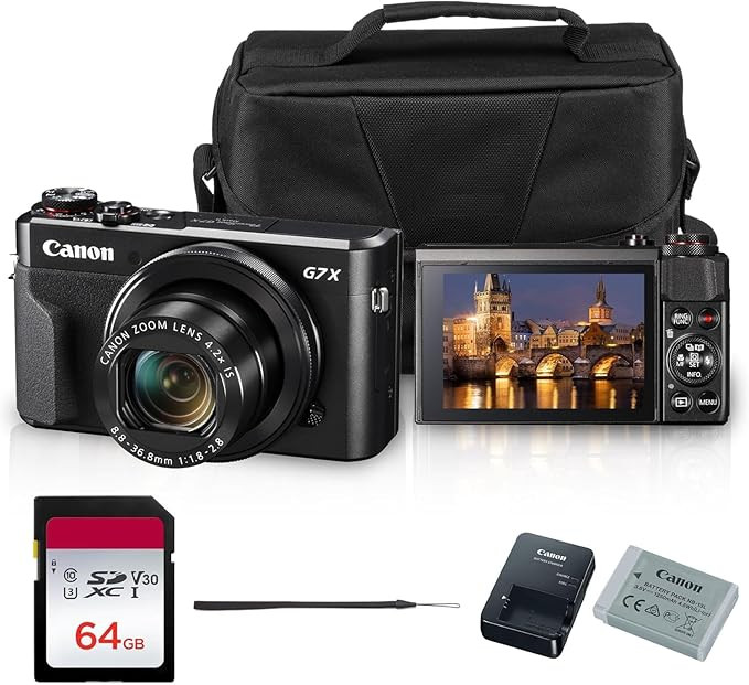 Canon PowerShot G7 X Mark II Digital Camera (Black) 20.1MP 1-Inch CMOS Sensor, DIGIC 7, 4.2X Opti... | Amazon (US)
