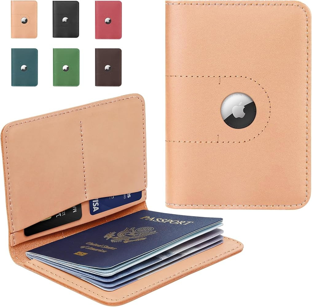 ALLIVE Genuine Leather Passport Holder Women Men, Passport Wallets with Airtag Slot, Travel Must ... | Amazon (US)