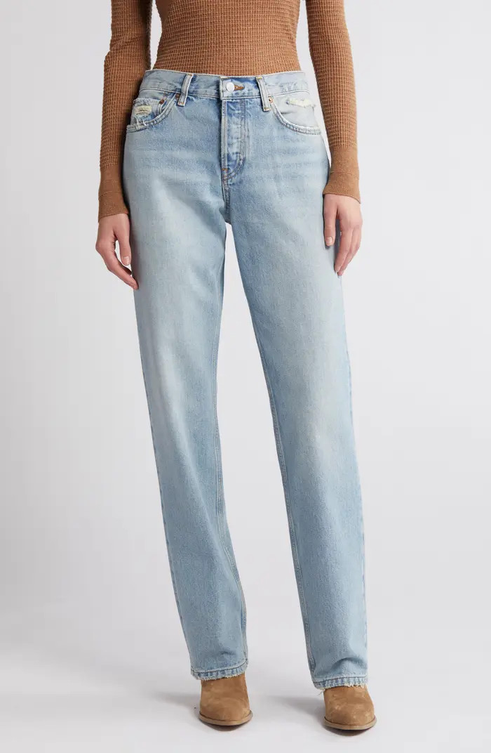 Re/Done Easy Straight Leg Organic Cotton Jeans | Nordstrom | Nordstrom