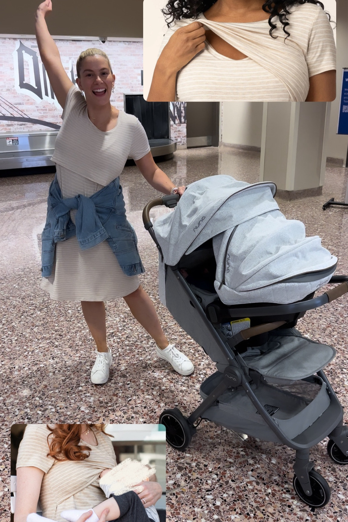 Nursing friendly dress for breast feeding and or pumping mamas made for the perfect travel outfit with my baby. Use code sarahrose for 15% off Kindred Bravely 

#LTKBump #LTKBaby #LTKTravel