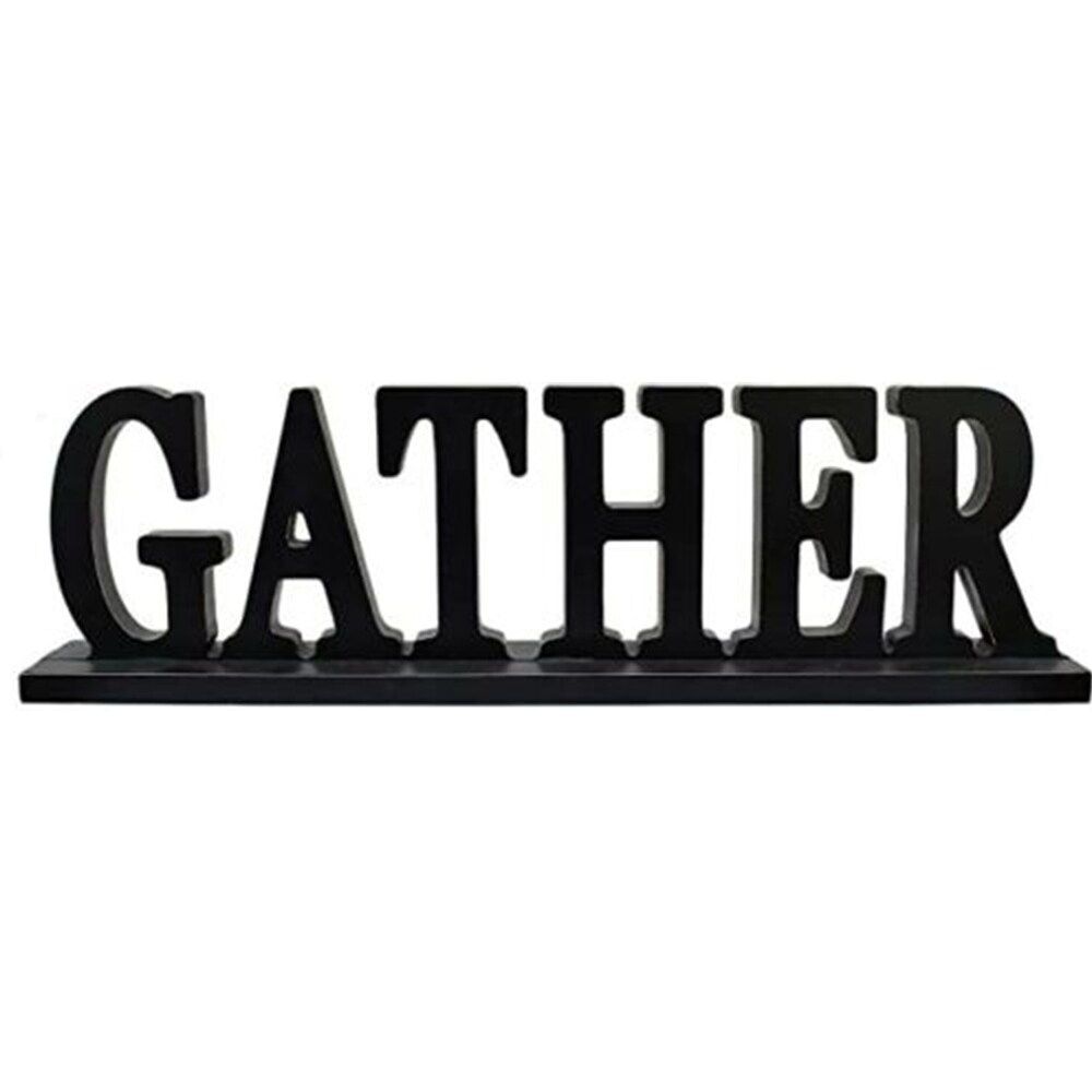 Wooden Gather Sign for Home Wooden Cutout Word Decor 16" x 4.7 | Bed Bath & Beyond