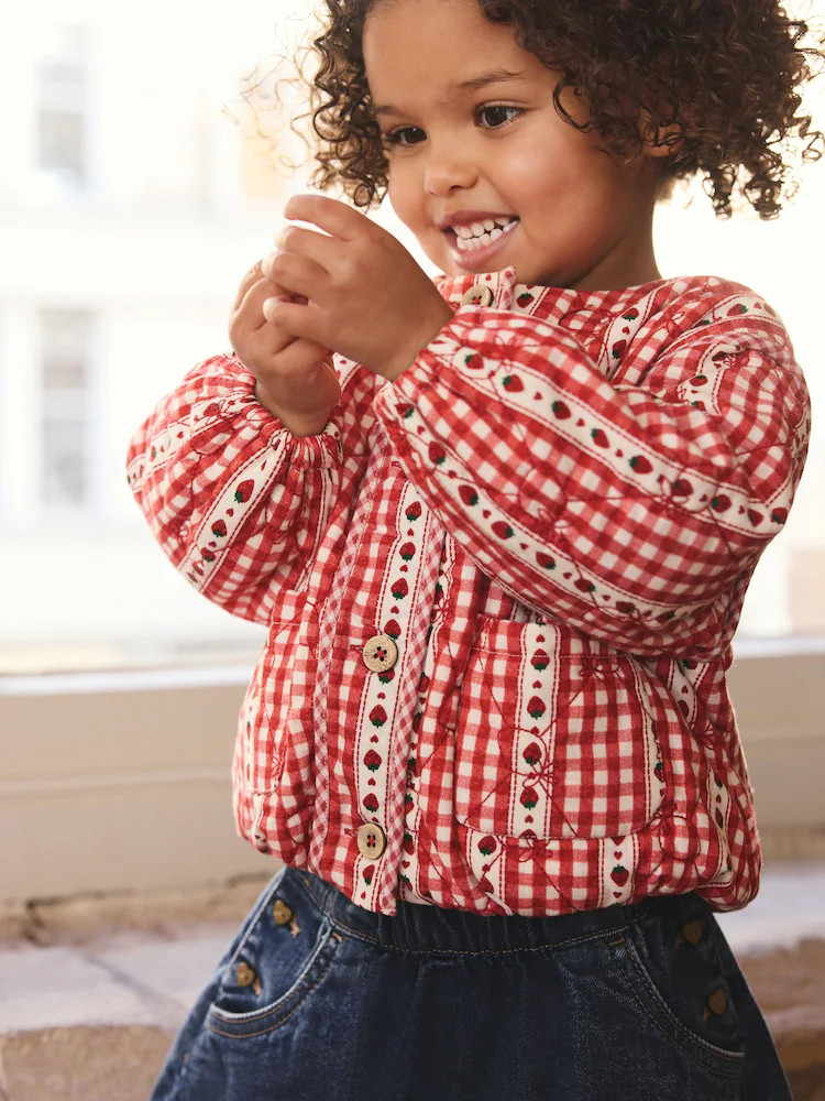 Red Gingham Quilted Jacket (3mths-7yrs) | Next US