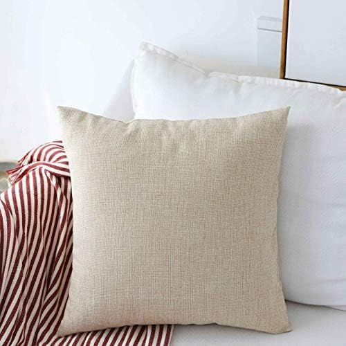 Home Brilliant Linen Throw Pillow Cover Burlap Square Cushion Cover Pillow Sham for Couch Living Roo | Amazon (US)