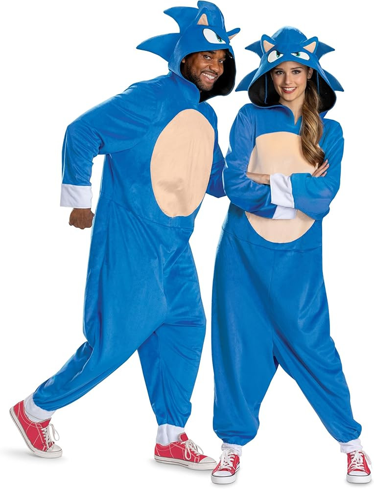Disguise Adult Sonic Adult Costume, Official Sonic Movie 3 Hooded Jumpsuit for Men and Women | Amazon (US)