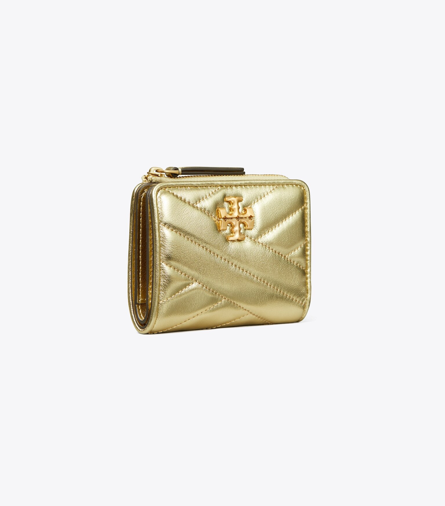 Kira Chevron Metallic Bi-Fold Wallet: Women's Designer Wallets | Tory Burch | Tory Burch (US)