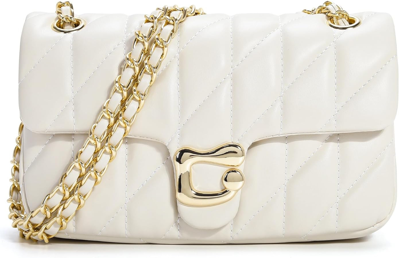 Quilted Crossbody Purse for Women Trendy - Ladies Shoulder Bag Leather Handbag Designer Evening C... | Amazon (US)