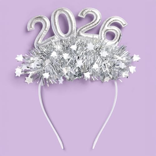 xo, Fetti 2026 Tinsel Headband | Silver New Years Eve Headband, Nye Party Accessory, Glitter Tins... | Amazon (US)