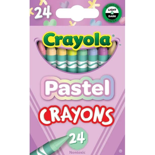 Crayola 24 Ct Pastel Crayons, Pastel Art Supplies for Kids, Back to School Supplies for Kids, Age... | Walmart (US)