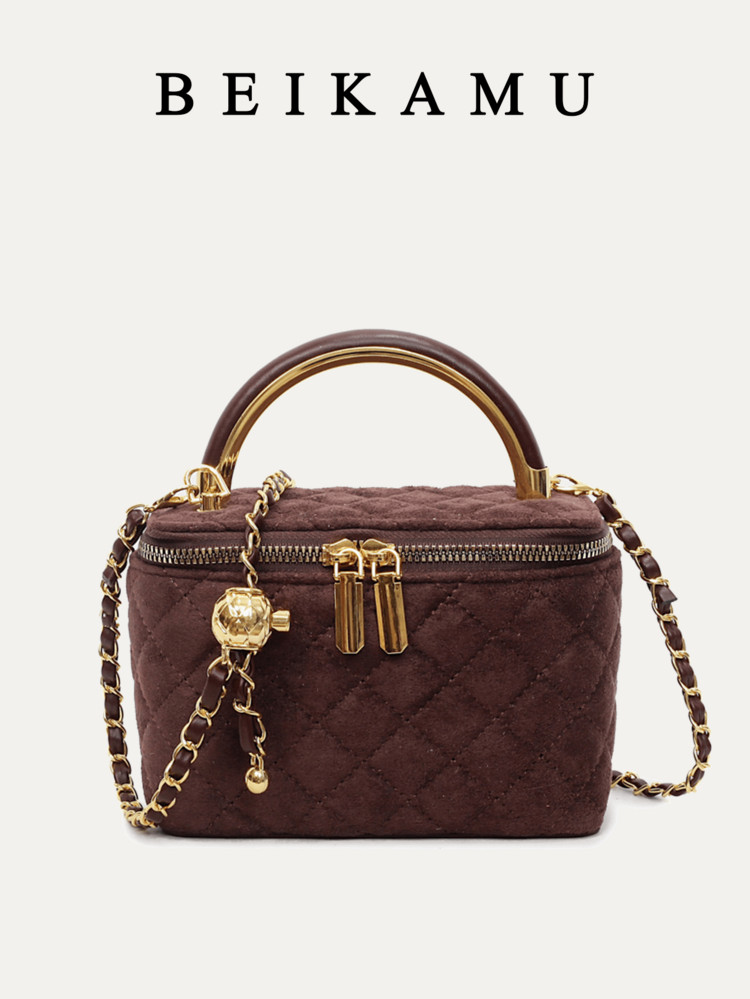 1 Stück BEIKAMU Minimalistisches Design Rautenmuster Handtasche, Make-Up Münzbörse, Elegante Ketten Schulter Umhängetasche | SHEIN