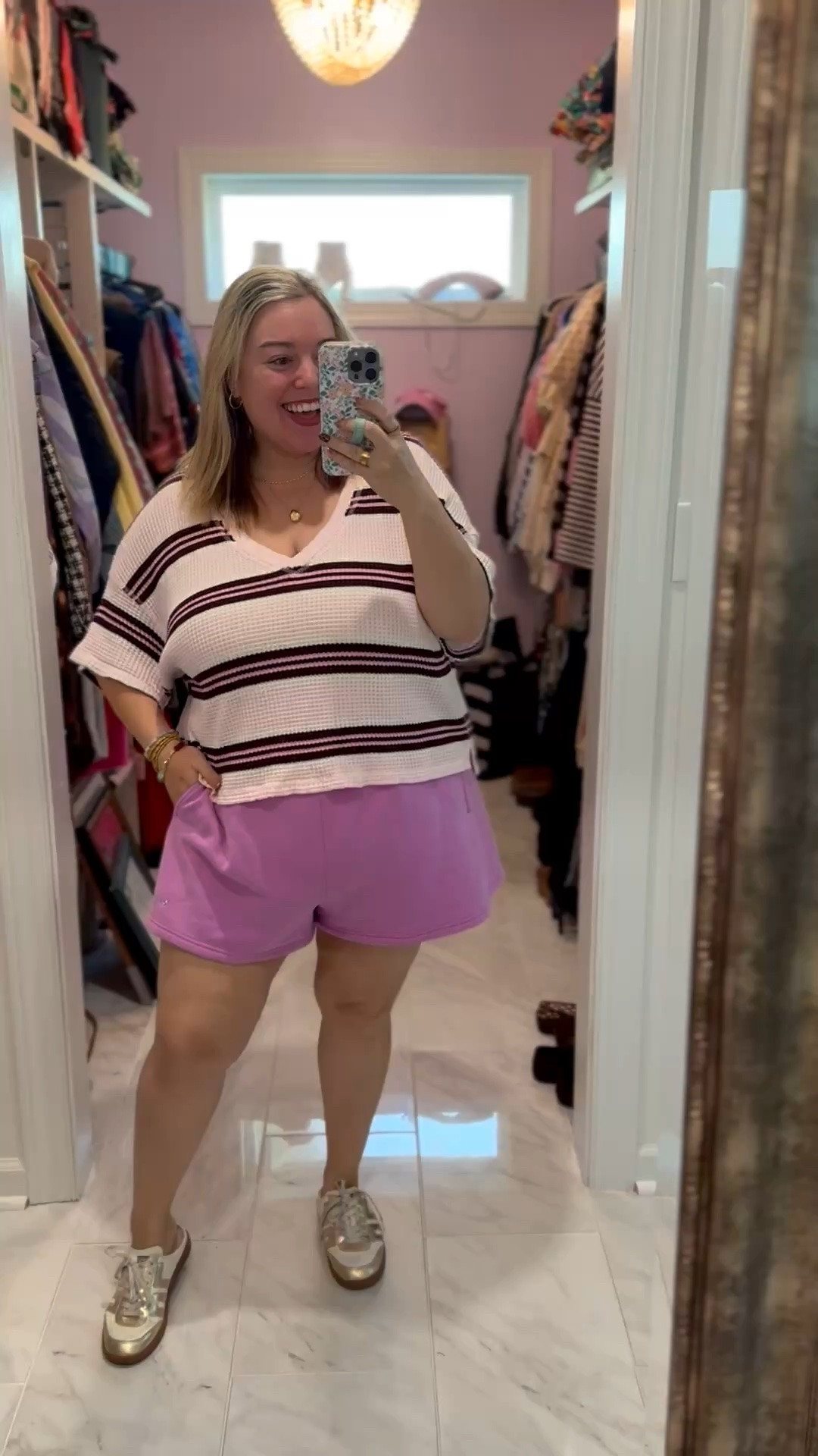 Happy Saturday 🩷 cutie fit of the day from aerie! And everything is 25-50% off on aerie’s site! I’m in an XL in the top and XXL in the shorts.

#LTKPlusSize #LTKSaleAlert #LTKootd