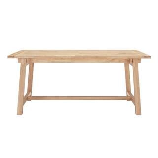 StyleWell Rectangular Trestle Unfinished Natural Pine Wood Table for 6 (68 in. L x 29.75 in. H) T... | The Home Depot