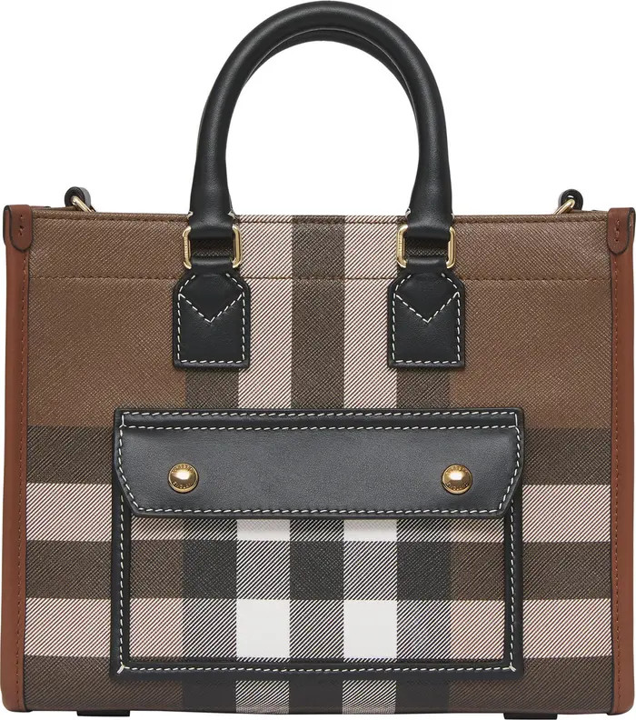 Mini Freya Check E-Canvas Tote | Nordstrom