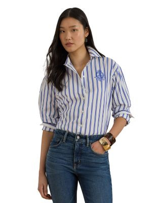 Ralph Lauren Relaxed Fit Striped Broadcloth Shirt | Bloomingdale's Women | Bloomingdale's (US)