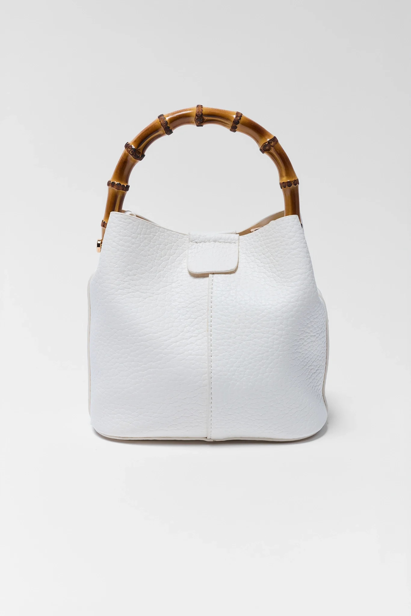 Serena Cream Bamboo Handle Bag | Avara
