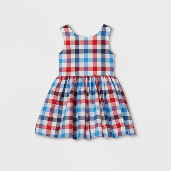 Toddler Girls' Gingham Dress - Cat & Jack™ Red/White/Blue | Target