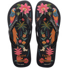 Farm Rio Black Parrots Flip Flops | Havaianas
