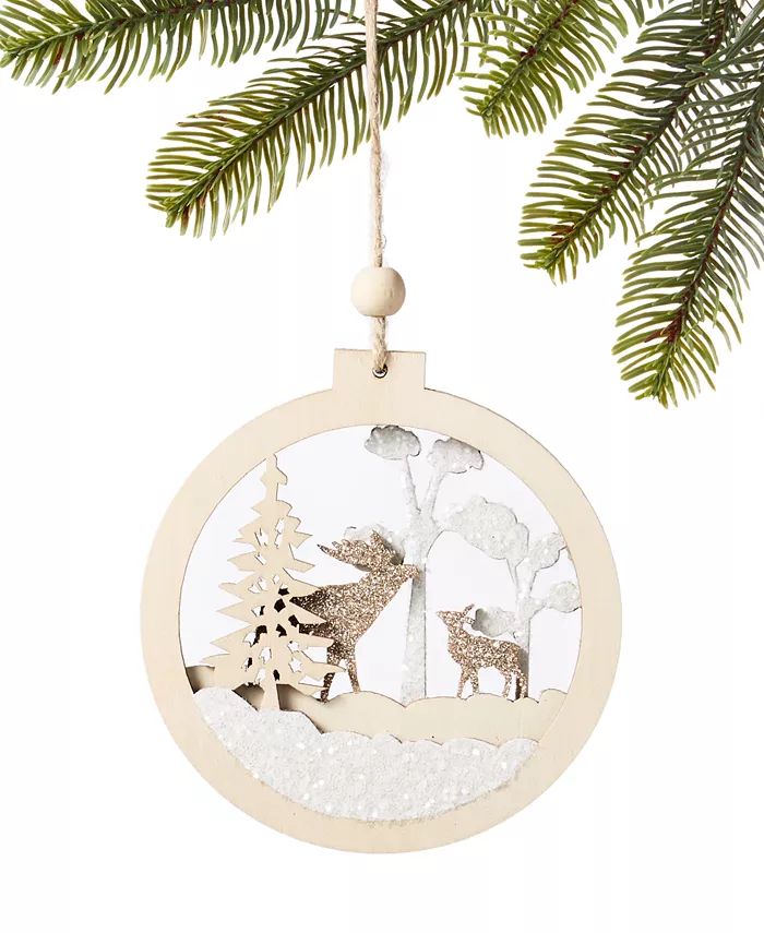 Holiday Lane Northern Lights Snowy Scene Ornament, Created for Macy's - Macy's | Macy's