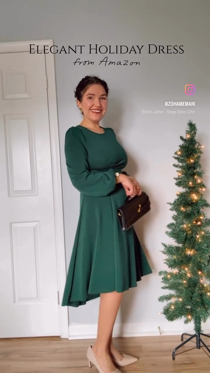 Amazon holiday dress, green dress, christmas dress, christmas party outfit, holiday party outfit 

#LTKHoliday #LTKOver40