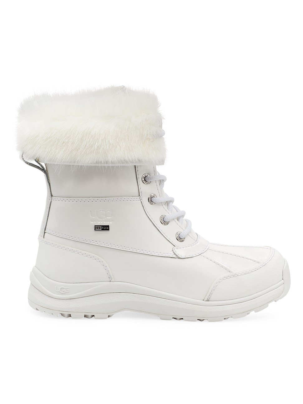 Women's Adirondack Shearling-Lined Patent Leather Boots - White - Size 5 | Saks Fifth Avenue