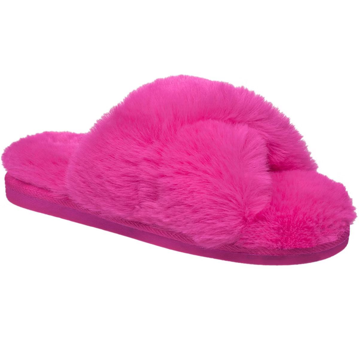 Aeropostale Women's Fuzzy Criss Cross House Slippers with Cushioned Comfort | Target