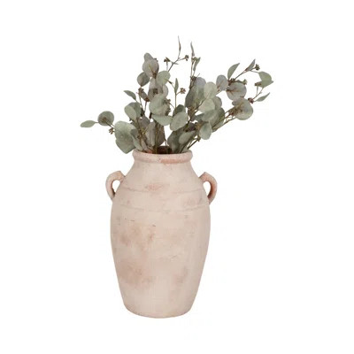 Sagebrook Home 19" Weathered Terracotta Vase, Ivory/Natural | Wayfair North America