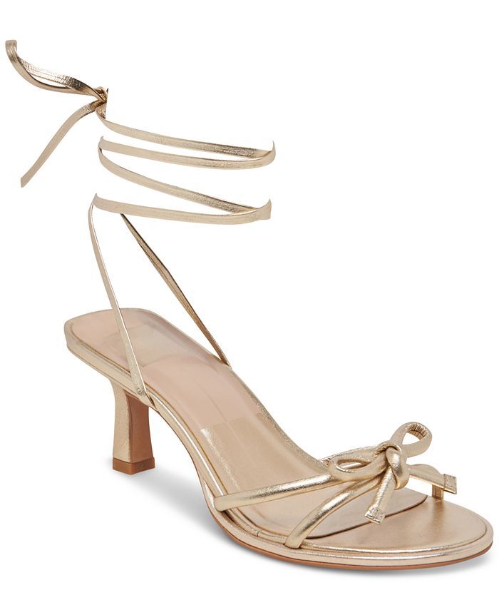 Dolce Vita Women's Maison Ankle-Tie Bow Kitten-Heel Dress Sandals - Macy's | Macy's