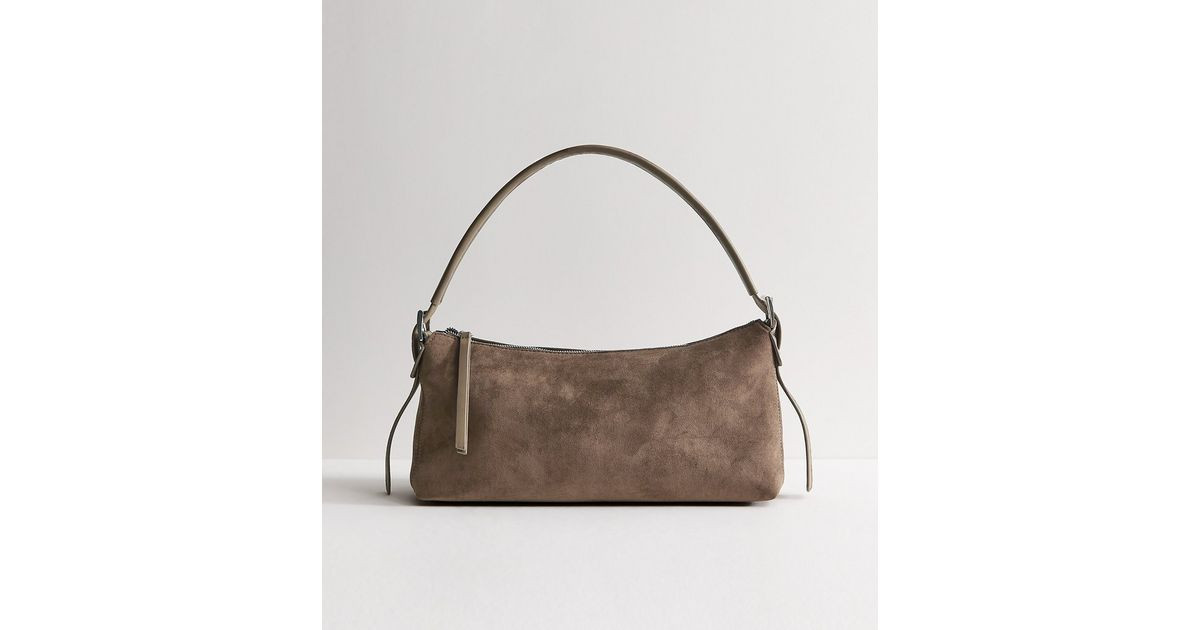 Grey Faux Suede Shoulder Bag New Look | New Look (UK)