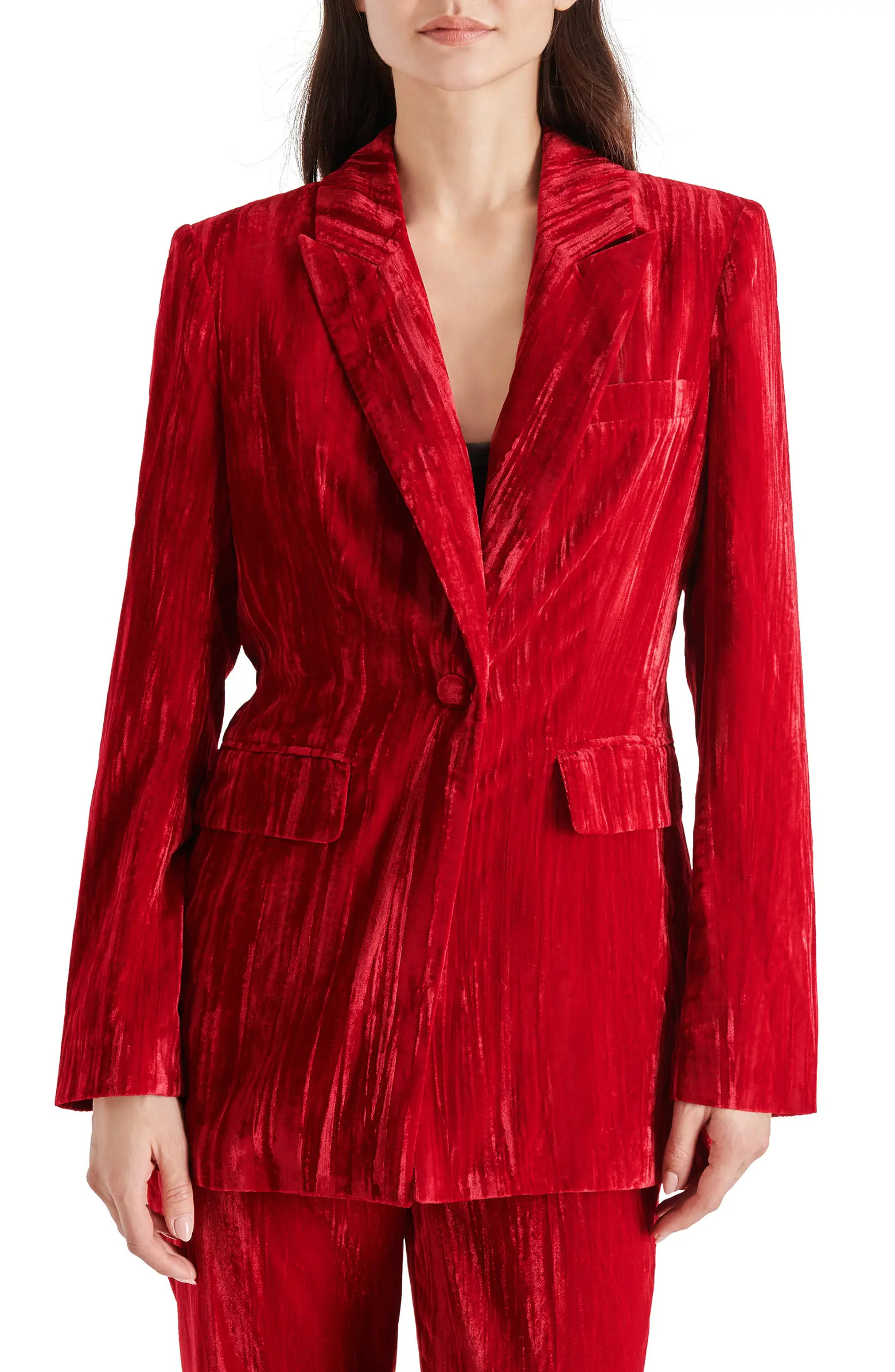 Imann One-Button Crushed Velvet Blazer | Nordstrom