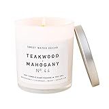Sweet Water Decor Teakwood + Mahogany Candle | Lavender, Geranium, Wood Scented Soy Candles for Home | Amazon (US)