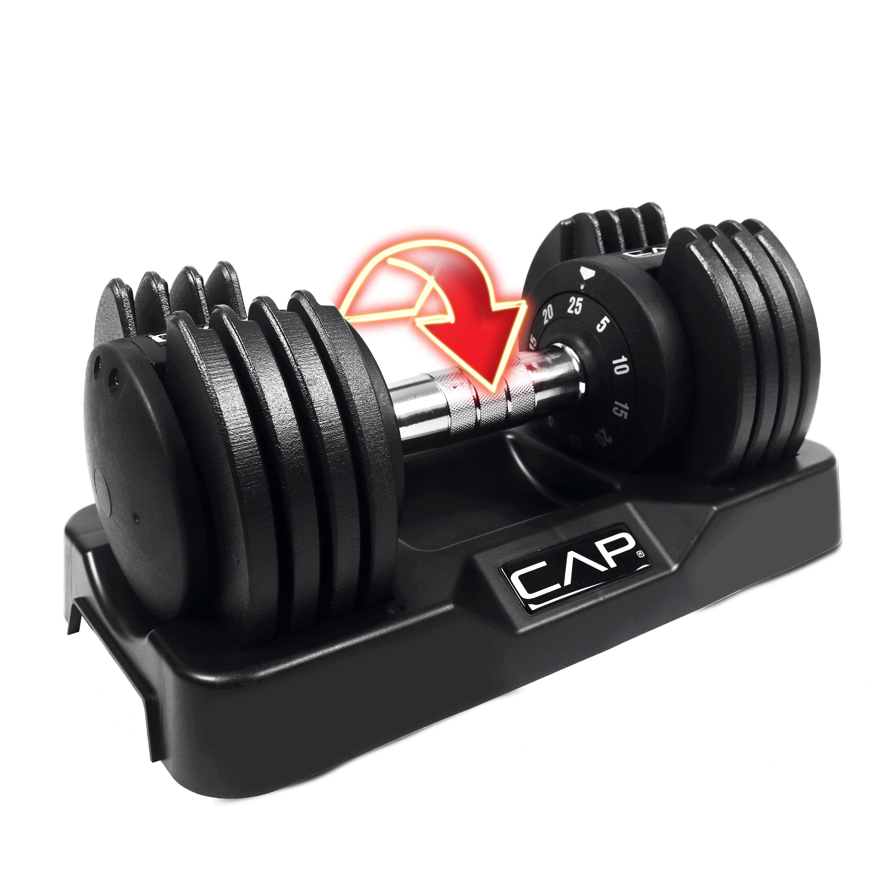 CAP Barbell 25lb. Adjustabell Dumbbell, Quick Select 5-25, Single | Walmart (US)