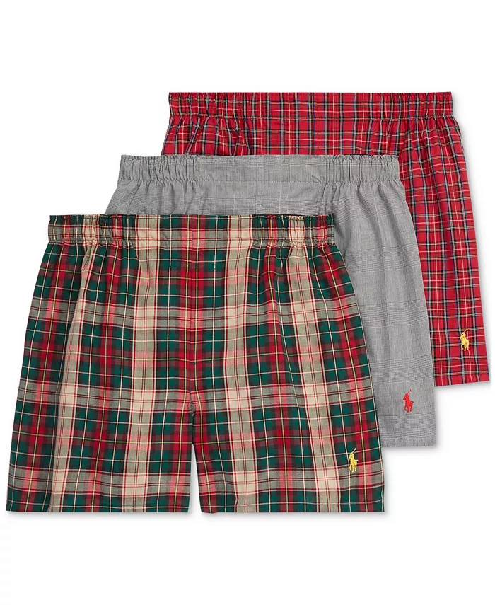 Men's 3-Pk. Classic Cotton Woven Boxers | Macy's